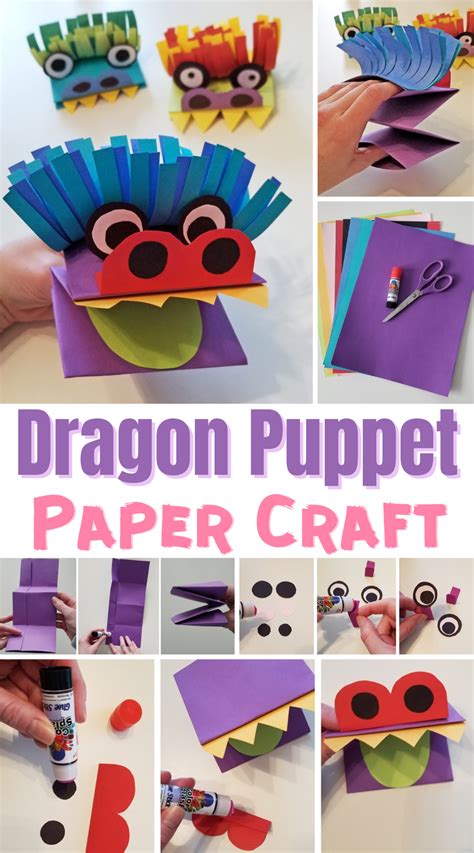 Diy dragon puppet paper craft for dramatic play – Artofit