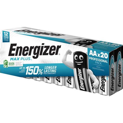 20 Piles Alcalines AA LR6 Energizer Max Plus Bestpiles