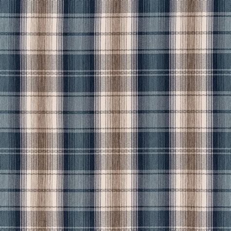 Blue Plaid Woven Patterns Upholstery Fabric By The Yard