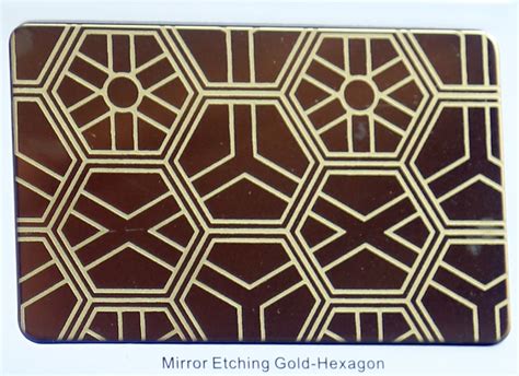 Gold Hexagon Mirror Etching Finish Design N Sheets