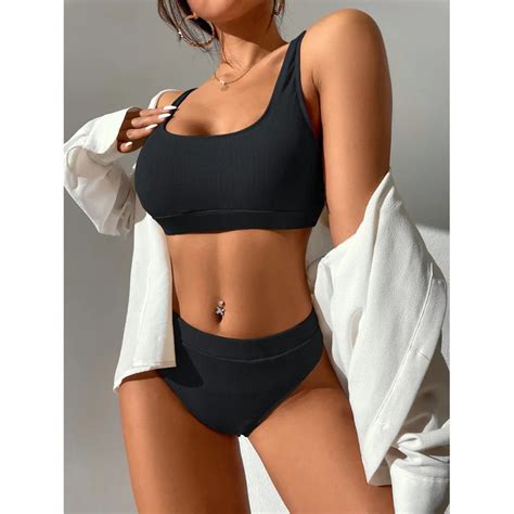 Traje De Bikini Para Mujer Ba Ador Sexy De Cintura Alta Traje De Ba O De Dos Piezas Con