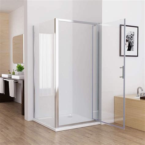 760 X 760 Mm Shower Enclosure Cubicle With Side Panel Pivot Door Easy Clean Nano Glass 1850mm