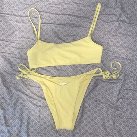 Frankie S Bikinis Swim Frankies Bikini Set In Yellow Medium In Both Top And Bottom Poshmark