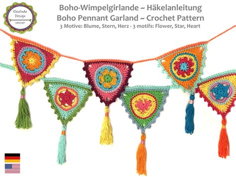 Elealinda Design Neue Anleitung Boho Wimpelgirlande