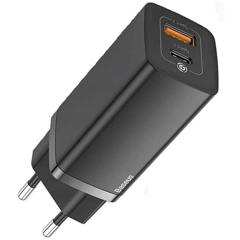 BASEUS SZYBKA ŁADOWARKA SIECIOWA DO TELEFONU TABLETA 2x USB USB C 65W