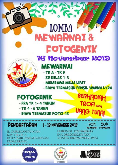 Lomba Mewarnai Dan Fotogenik 2019 Lomba Foto Bayi Balita Anak 2021