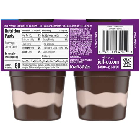 Jello Chocolate Pudding Nutrition Label