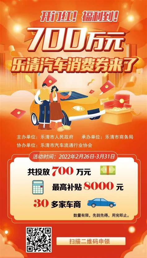 2022温州乐清700万元汽车消费券如何抢券兑现？（2月26日 3月31日） 温州本地宝