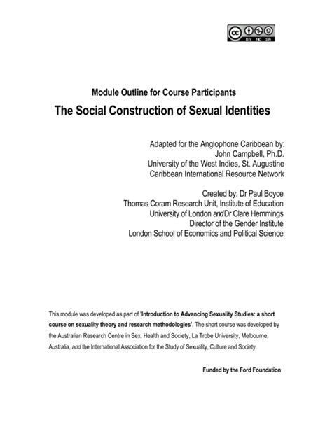 The Social Construction Of Sexual Identities