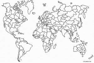 World Map Coloring Page With Countries