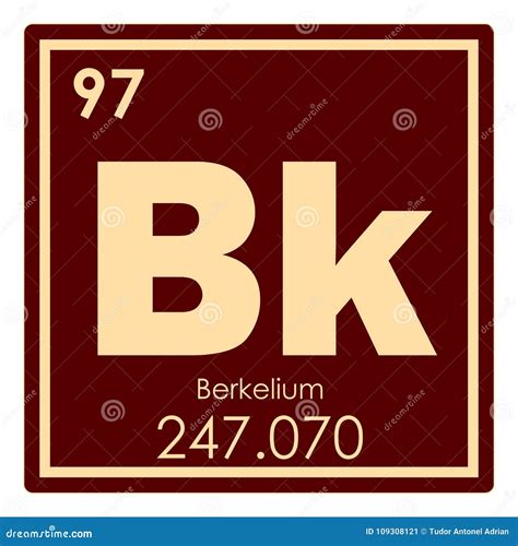 Berkelium chemical element stock illustration. Illustration of geek ...