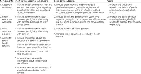 Sexuality Education Initiative Sei Conceptual Framework Theory Of Download Table