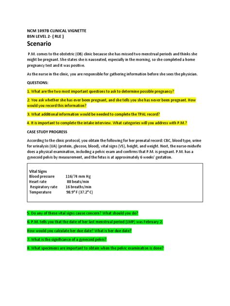 Level 2 Clinical Vignette1 | PDF | Pregnancy | Health Sciences