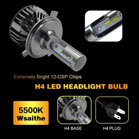 H4 LED H7 H11 CSP Светодиодная лампа для автомобильных фар 55 Вт H8 ...