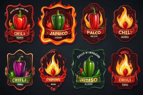 Spicy Level Labels Of Pepper With Fire Flames Vector Mild Medium And Extra Hot Taste Premium