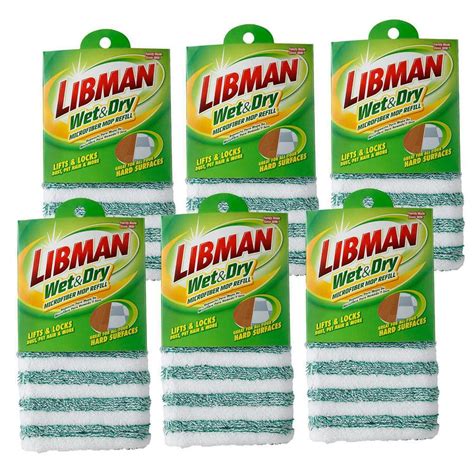 Libman 18 In Microfiber Wetdry Mop Refill Pads 6 Pack 1643 The