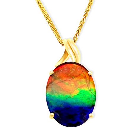 Ammolite Pendant in 14K Yellow Gold - 322-25064