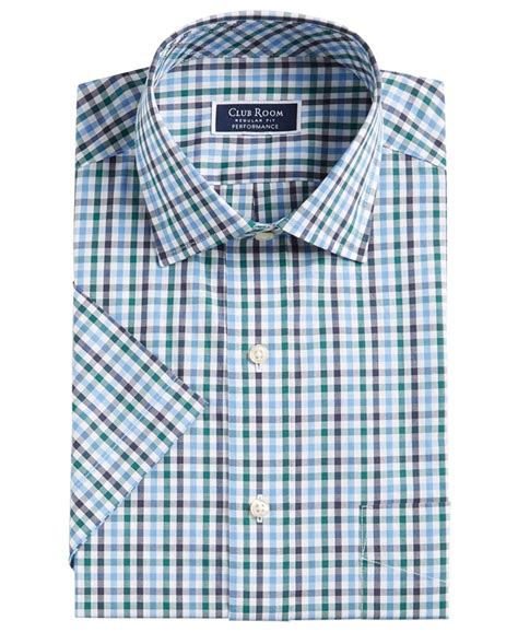 Club Room Mens Classic Regular Fit Stretch Wrinkle Resistant Gingham