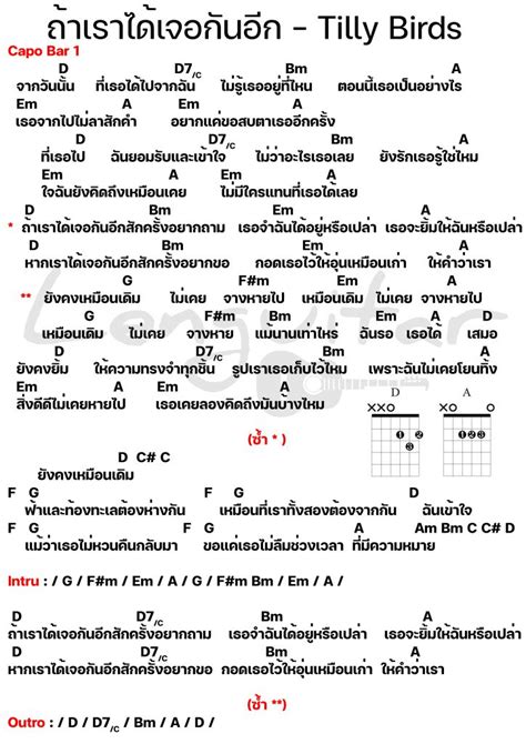 คอร์ดเพลง ถ้าเราได้เจอกันอีก Tilly Birds [คอร์ดเพลงง่ายๆ] Lenguitar