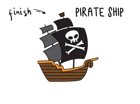 How To Draw a Pirate Ship (Easy, Simple Step By Step for Kids ...