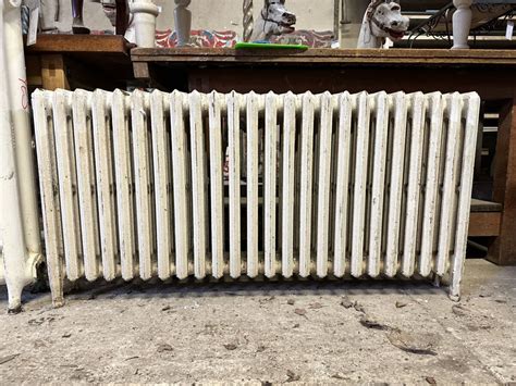 White Painted Long 4 Bar Radiator Authentic Reclamation