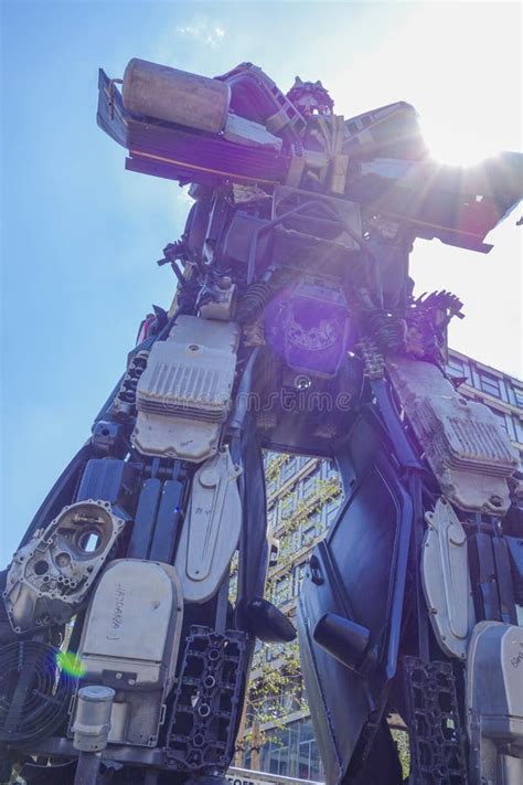 Scrap Metal Sculptures Inspired By Transformers Robots Editorial Stock