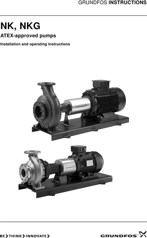 Grundfos Instructions Nk Nkg Atex Approved Pumps Installation And