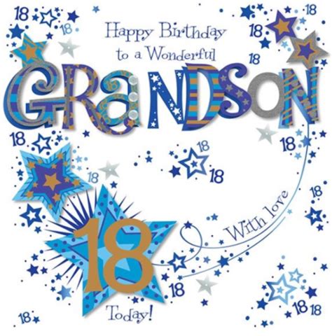 Happy Birthday Grandson 18 Today Special Large Hand Finished 18th