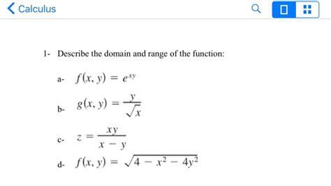 Solved Describe The Domain And Range Of The Function F X Chegg