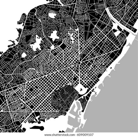 Vector Map City Center Barcelona Spain Stock Vector (Royalty Free ...