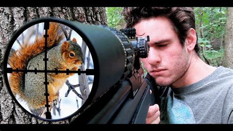 Squirrel Hunting With Air Rifle Scope Cam Youtube