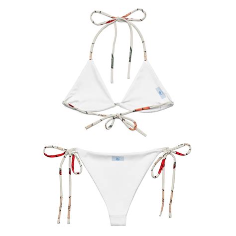 String Bikini With Red Flowers Two Piece Swimsuit Floral Bikini Beach Vacation Bikini Resort