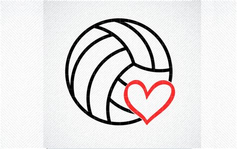 Volleyball With Heart Png Volleyball Png Cut File Love Volleyball Png