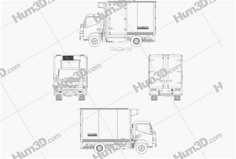 Mitsubishi Fuso Canter City Cab Refrigerator Truck 2020 Blueprint - 3DModels.org