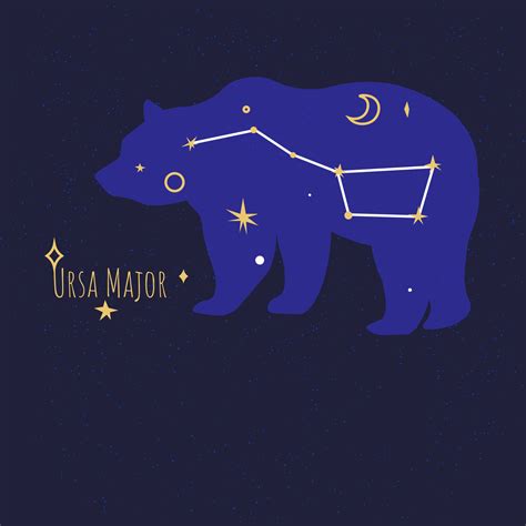 Constellation of ursa major, stars at night sky 17533260 Vector Art at ...