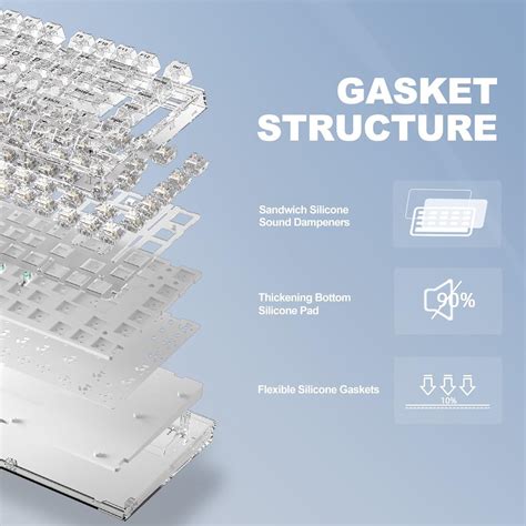 YUNZII X Key Hot Swappable Mechanical Keyboard With Transparent Keycaps Gasket Mount