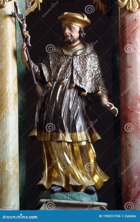 St John Of Nepomuk Statue On The Main Altar In The Church Of The Three