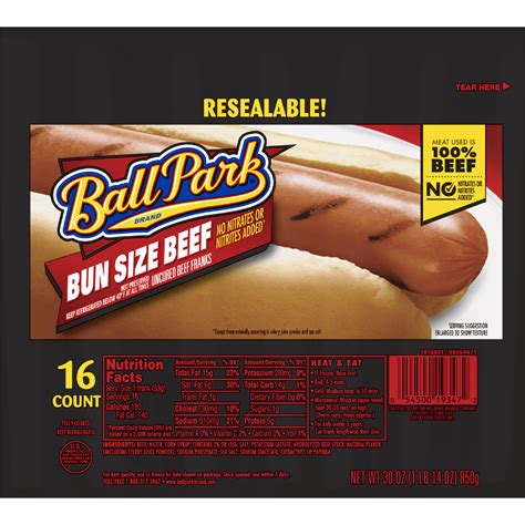 Ball Park® Beef Hot Dogs, Bun Size Length, 16 Count - Walmart.com ...