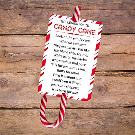 Legend Of The Candy Cane Printable Tag Candy Cane Poem Christmas Tags Christian Treat Tag