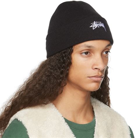 Mũ Stussy Stock Cuff Beanie Black Authentic Shoes