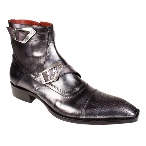 Jo Ghost Mens Designer Shoes Metallic Black Leather Boots Jg1545