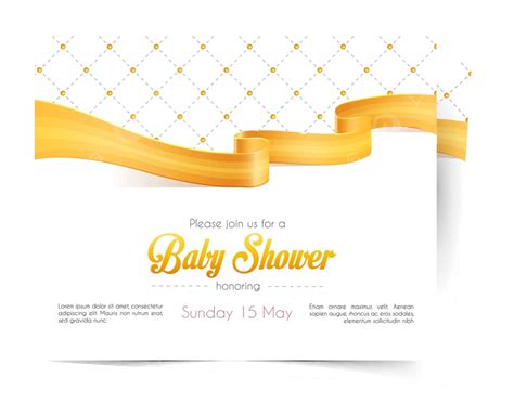 Baby Shower Card Template Little Pattern Message Vector Little