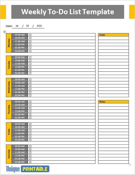 Free Printbale Weekly Planner Templates Are Available In MS Word And