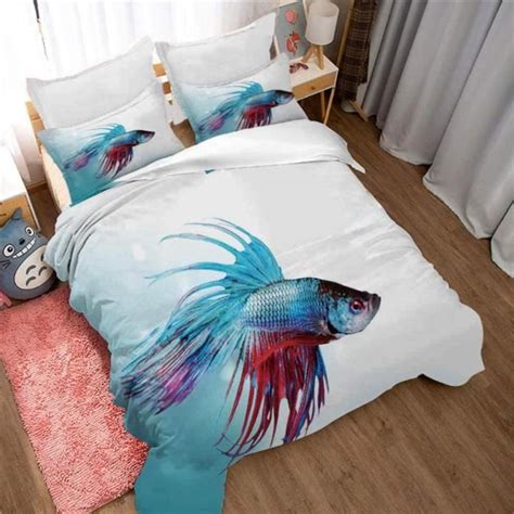 Housse De Couette X Cm Poisson Peint Pi Ces Imprim D