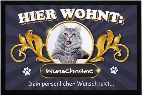 Amazon de SpecialMe Fußmatte Katzen personalisiert 1 3 mit Namen