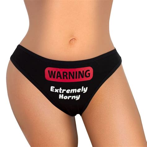 EBSEM WARNING EXTREMELY HORNY SIZES Sexy Cotton Bikini Funny