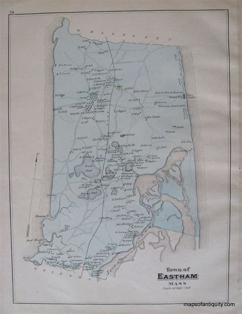 Town Of Eastham P 70 Ma Antique Maps And Charts Original Vintage Rare Historical