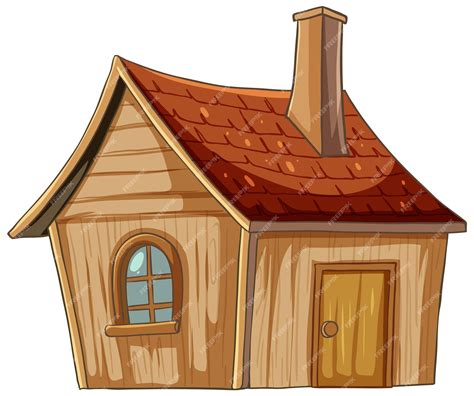 Free Vector Cozy Cartoon Wooden House Illustration