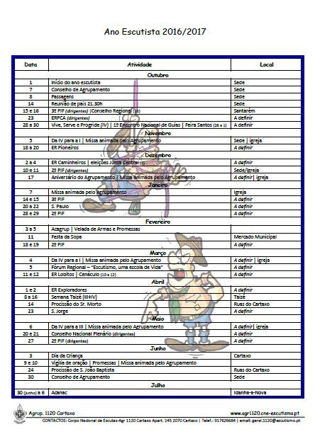 CNE Agrupamento 1120 Cartaxo Plano De Actividades