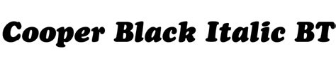 FontsMarket.com - Download Cooper Black Italic BT font for FREE